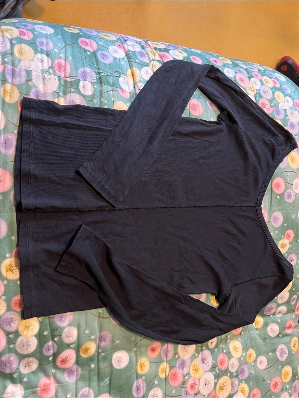 Everlane Black Long Sleeve Scoopneck Tee